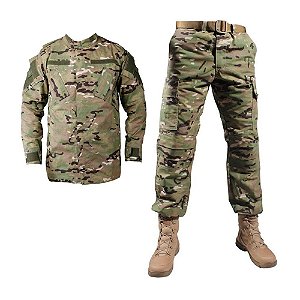 Farda Tática Bélica - Calça Combat e Gandola Camuflada Multicam