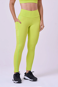 Legging Alta Compressão Storage Verde Fluor - Authen