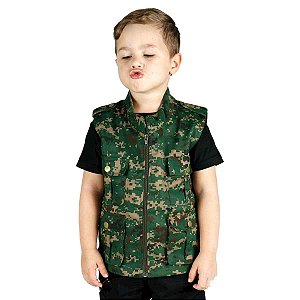 Colete Infantil Army Camuflado Verde Digital - Treme Terra