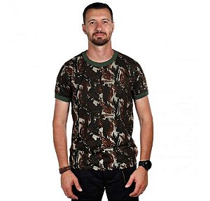 Camiseta Feminina Militar Baby Look Camuflada Exército Brasileiro