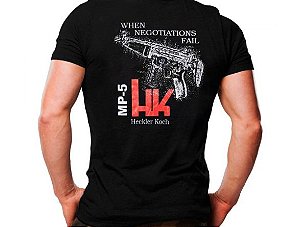 Camiseta Militar Estampada Hk Mp5 Preta - Atack