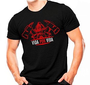 Camiseta Militar Estampada Vida Por Vida Preta - Atack