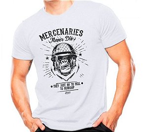 Camiseta Militar Estampada Mercenaries Branca - Atack