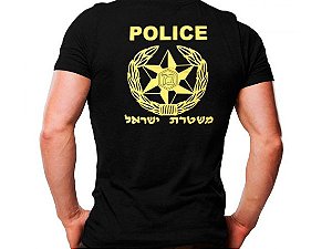 Camiseta Militar Estampada Police Preta - Atack