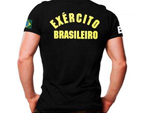 Camiseta Baby Look Camuflada Exercito Brasileiro Manga Curta