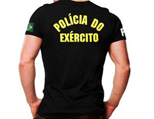 Camiseta Militar Estampada Polícia Do Exército Preta - Atack