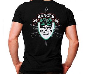 Camiseta Militar Estampada Ranger Preta - Atack