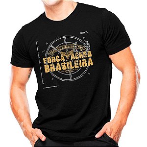 Camiseta Militar Estampada Força Aérea Brasileira Preta - Atack