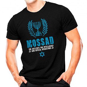Camiseta Militar Estampada Mossad Preta - Atack