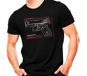 Camiseta Militar Estampada Glock G43 Preta - Atack