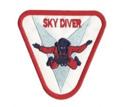 Patch Bordado Com Fecho De Contato Sky Diver