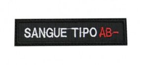 Patch Bordado Com Fecho De Contato Sangue Tipo Ab-