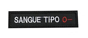 Patch Bordado Com Fecho De Contato Sangue Tipo O -