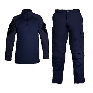 Farda Tática Bélica - Calça e Combat Shirt Azul