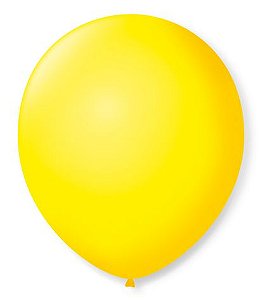 Balão Látex Liso Amarelo Citrino - 50 Unidades