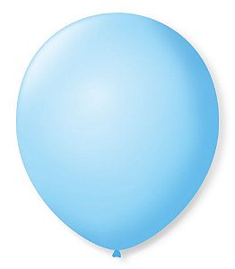 Balão Látex Liso Azul Baby - 50 Unidades