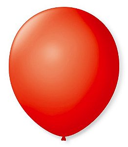 Balão Látex Liso Vermelho Quente - 50 Unidades