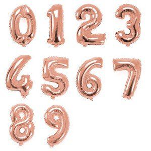 Balão Metalizado 76cm Liso Número Rosé