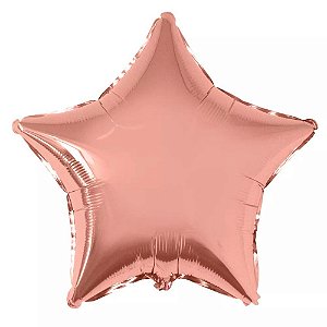 Balão Metalizado Estrela Liso Rose