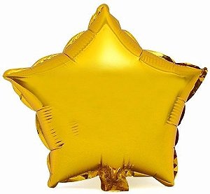 BalÃ£o Metalizado Estrela Liso Dourado