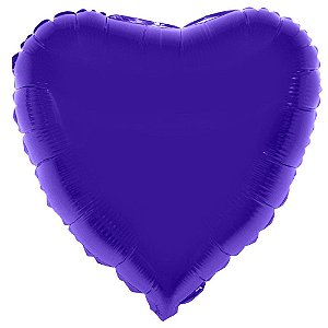 Balão Metalizado Coração Roxo - 46cm