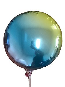 Balão Metalizado Redondo Degradê - 45cm