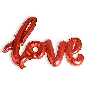 Balão Metalizado Love Vermelho - 108 x 65cm