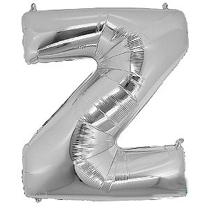 Balão Metalizado Letra Z Prata - 40cm