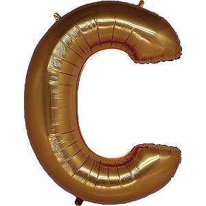 Balão Metalizado Letra C Dourado - 40cm