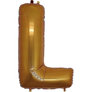 Balão Metalizado Letra L Dourado - 40cm