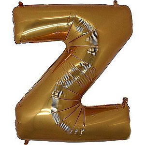Balão Metalizado Letra Z Dourado - 40cm