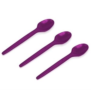 Colher Descartável para Sobremesa Roxo - 50 Unidades