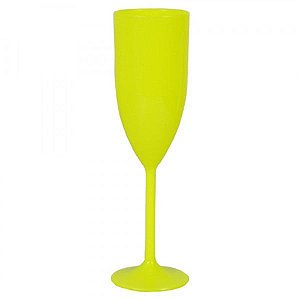 Taça Champagne Acrílico 140ml Amarelo New Wave - 5 Unidades