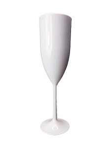 Taça Champagne Acrílico 140ml Branco New Wave - 5 Unidades