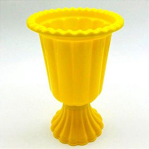 Vaso Grego Decorativo de Plástico 19cm Amarelo