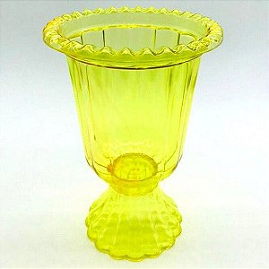 Vaso Grego Decorativo de Plástico 19cm Amarelo Cristal