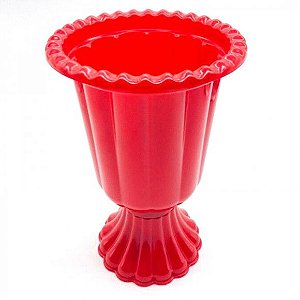 Vaso Grego Decorativo de Plástico 19cm Vermelho