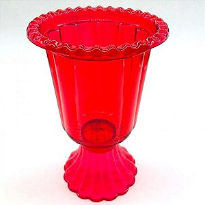 Vaso Grego Decorativo de Plástico 19cm Vermelho Cristal