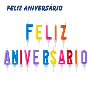 Vela de Aniversário 3D - Feliz Aniversário