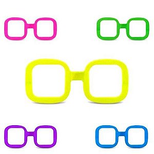 Óculos Quadrado Sem Lente c/ Cores Variadas - 10 Unidades