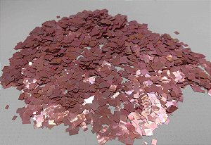 Confetes Metalizado Mini Picadinho Dupla Face Rose Gold - 25g