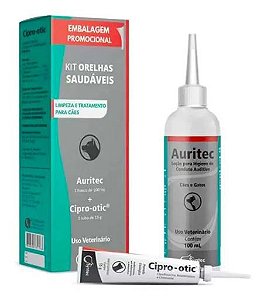 Kit Cipro Otic 15g + Auritec 100ml Syntec