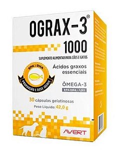 Ograx-3 1000 30 Cápsulas Gelatinosas Omega 3 Avert