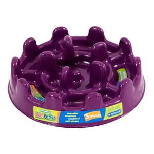 PET GAMES COMEDOURO LENTO PET FIT MINI 20cm LILAS  para cães e gatos até 10kg.