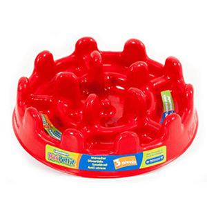 PET GAMES COMEDOURO LENTO PET FIT MINI 20cm VERMELHO  para cães e gatos até 10kg.