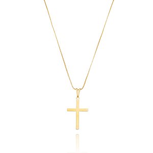 Corrente Masculina 60 cm com Crucifixo Folheado em ouro 18K