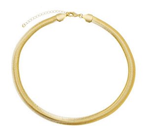 Colar de Malha Choker Folheado em Ouro 18k