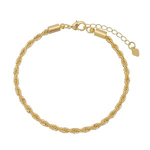 Pulseira Cabo de Aço Folheado Ouro 18k