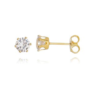 Brinco Ponto Luz 5mm Folheado em Ouro 18K