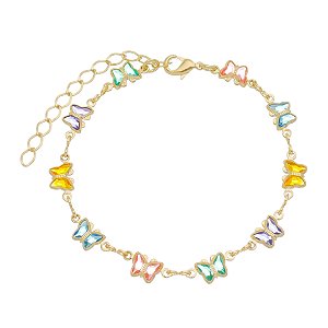 Pulseira de Borboleta Folheado a Ouro 18K Infantil